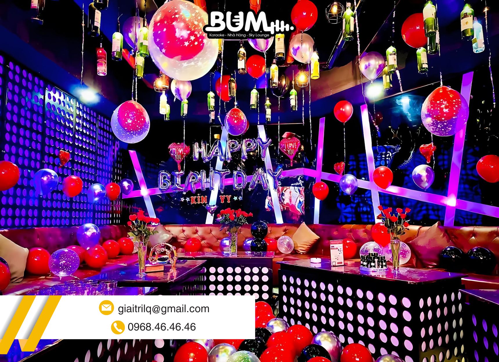 Trang trí tiệc sinh nhật tại phòng karaoke - Kiểu 1